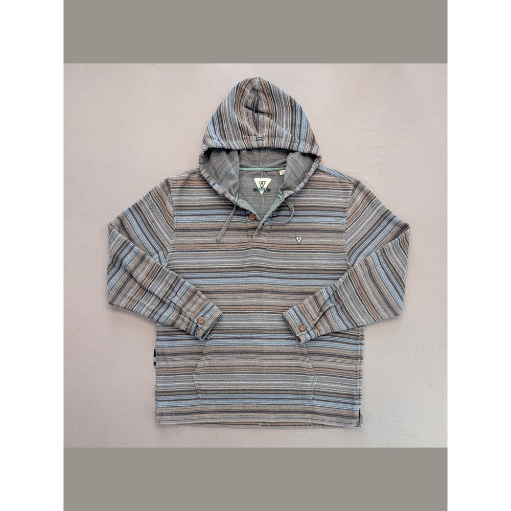 Vissla XL Striped Baja Style Pullover Hoodie Surf Skate Cotton